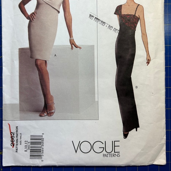 BILL BLASS Evening Dresses, SEWING PATTERN,  Sizes 8-10-12 - Picture 4 of 7
